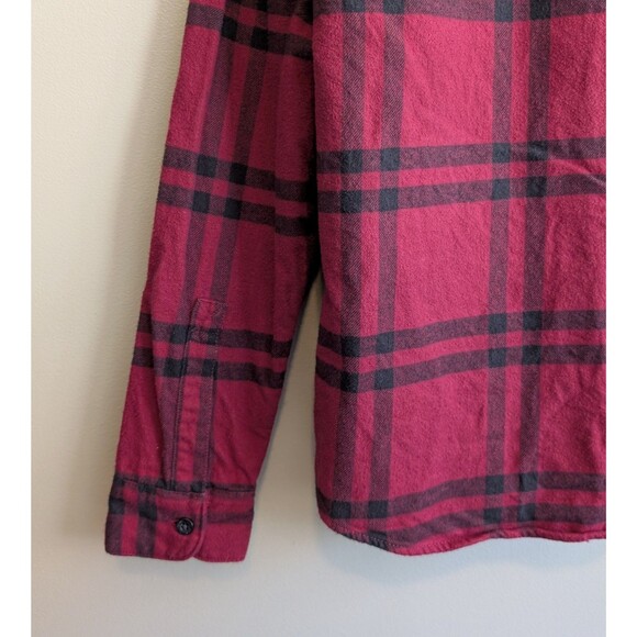 Hollister Size Medium Flannel Shirt Mens Red Plaid Top Mid Weight Plaid LS M - Picture 4 of 5